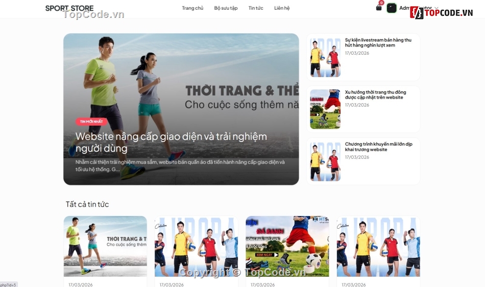 Website bán đồ thể thao,thể thao,mới nhất